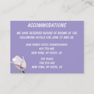 Tarjetas de visita Violet Tulip Boda