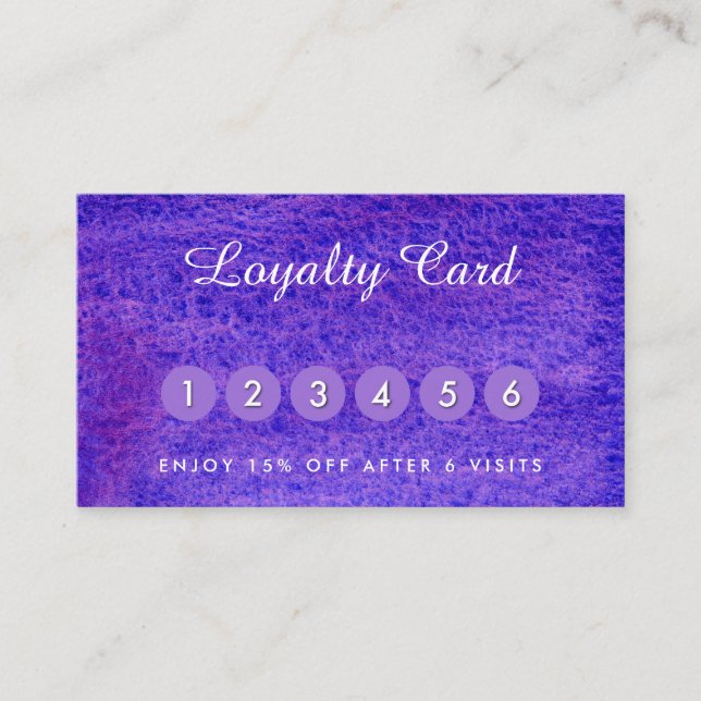 Tarjetas de visita violeta color agua (Anverso)