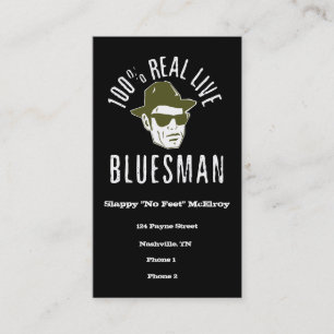 Tarjetas de visita vivas reales del Bluesman del