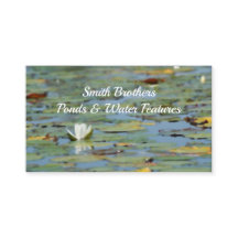 Tarjetas de visita Waterlily Lake Flower Watercolo