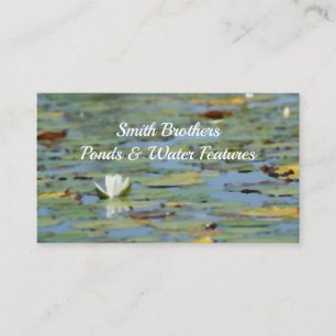 Tarjetas de visita Waterlily Lake Flower Watercolo