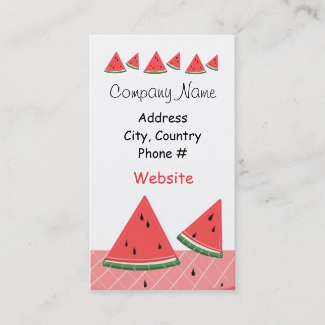 Tarjetas de visita Watermelon (Anverso)