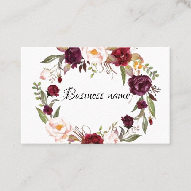 Tarjetas de visita - Wreath floral personalizada