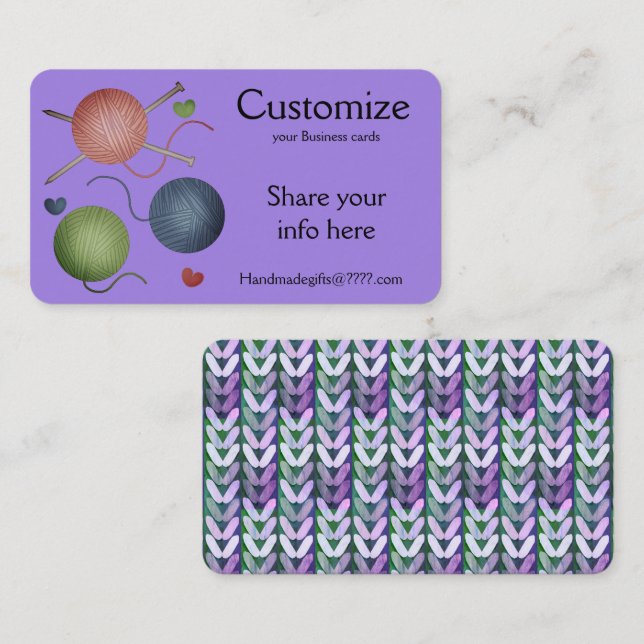 Tarjetas de visita Yarn/Crochet/Knitus (Anverso / Reverso)
