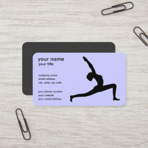 Tarjetas de visita Yoga Pose White Silhouette