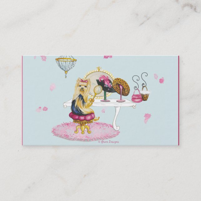 Tarjetas de visita Yorkshire Terrier Boudoir (Anverso)