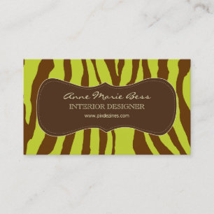 Tarjetas de visita Zebra Olive Chocolate
