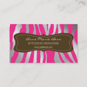Tarjetas de visita Zebra Raspberry Chocolate