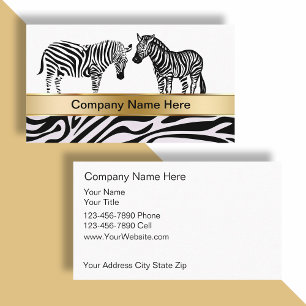 Tarjetas de visita Zebra Wildlife