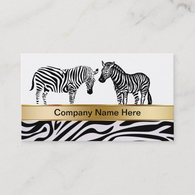 Tarjetas de visita Zebra Wildlife (Anverso)