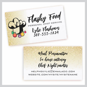tarjetas de visitas de abastecimiento del cocinero