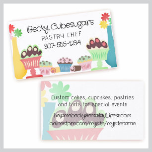 Tarjetas de visitas dulces deliciosas del chef de