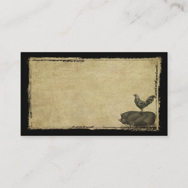 Tarjetas de visitas remilgadas del gallo y del (Anverso)