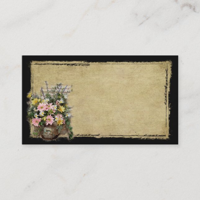 Tarjetas de visitas remilgadas florales (Anverso)