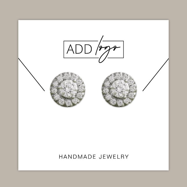 Tarjetas de visualización de brazaletes con logoti (Minimalist Logo Earrings Bracelet Display Cards)