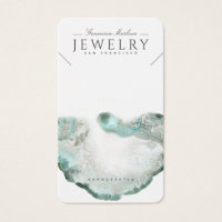 Tarjetas de visualización de collar de agate azul 