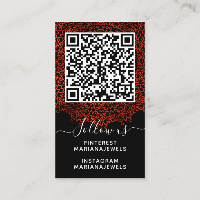 Tarjetas de visualización de color gótico rojo y n (Reverso)