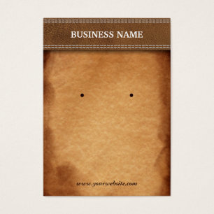 Tarjetas de visualización de cuero y papel con est