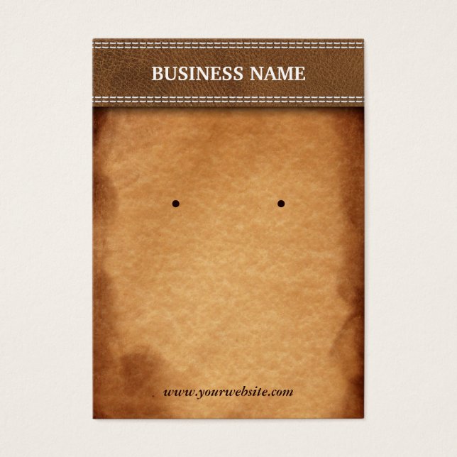 Tarjetas de visualización de cuero y papel con est (Frente)