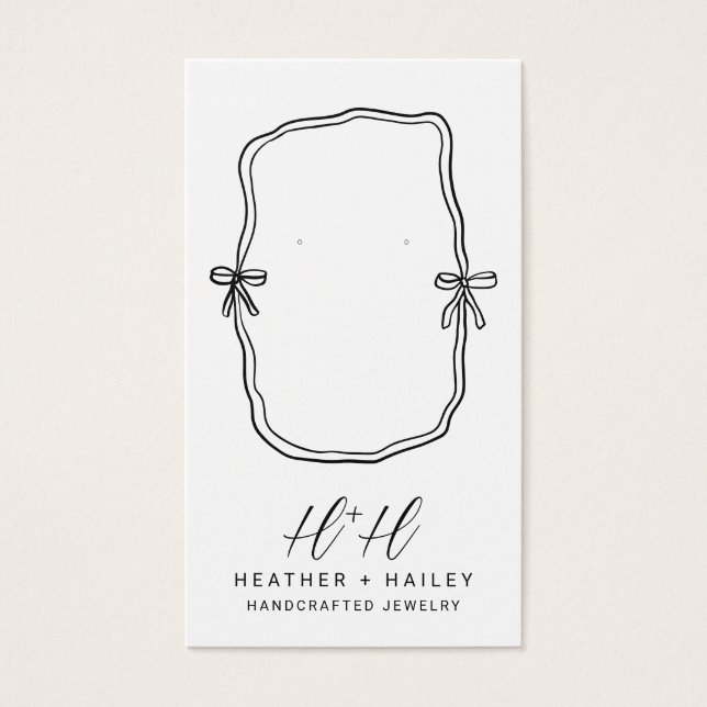 Tarjetas de visualización de joyas artesanales de  (Frente)