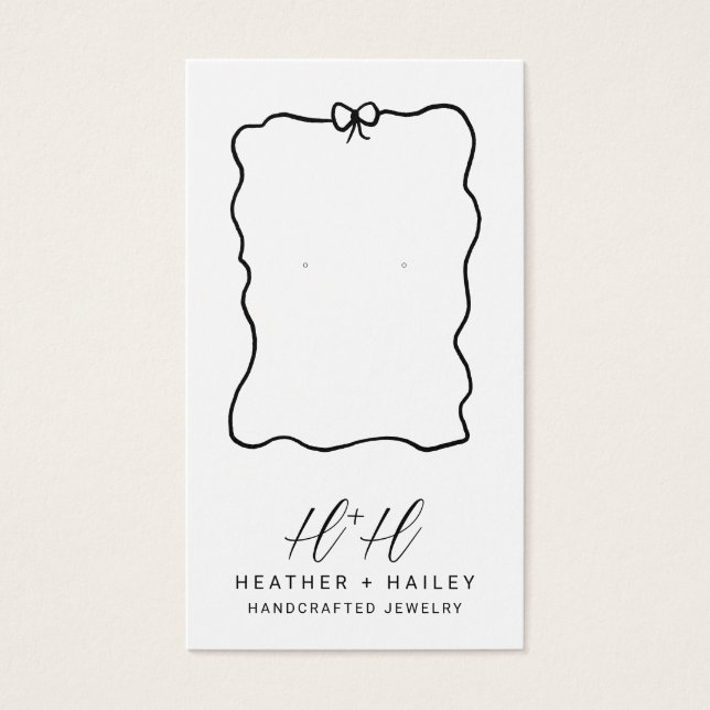 Tarjetas de visualización de joyas artesanales de  (Frente)