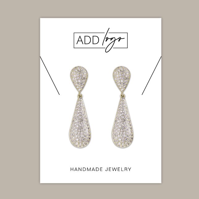 Tarjetas de visualización de joyas con logotipo de (Minimalist Simple Brand Logo Jewelry Display Cards)