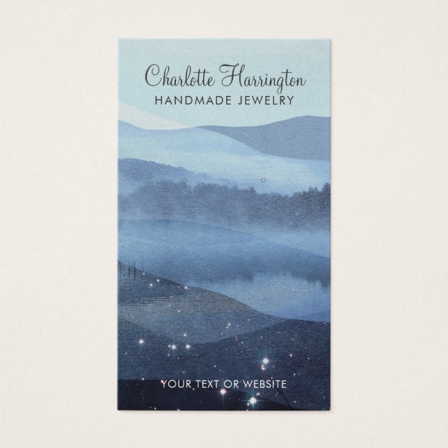 Tarjetas de visualización de joyas de Blue Mountai (Frente)