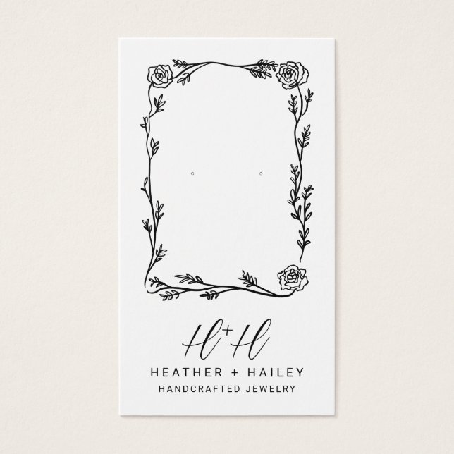 Tarjetas de visualización de joyas de borde de flo (Frente)