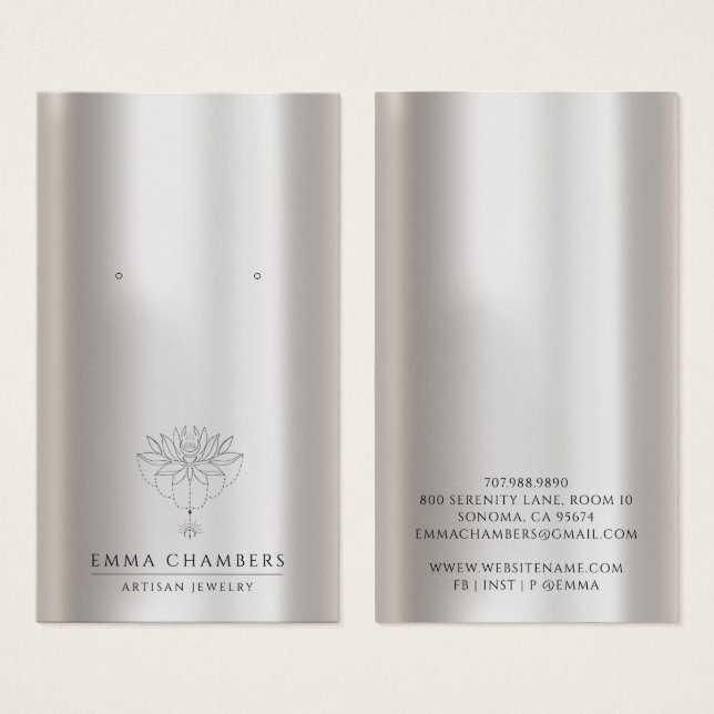 Tarjetas de visualización de joyas para la floraci (Anverso y reverso)