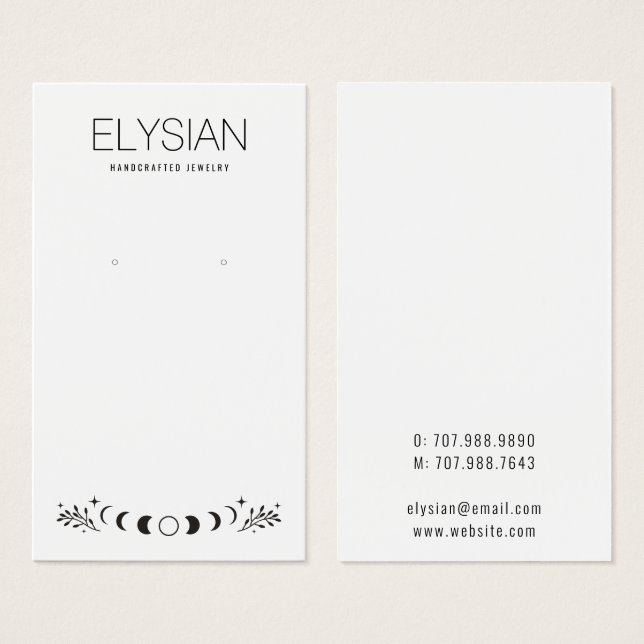 Tarjetas de visualización de joyería para lunas ce (Anverso y reverso)