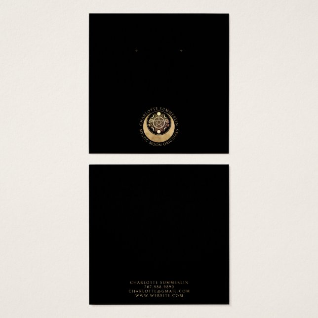 Tarjetas de visualización de la luna de oro negro  (Anverso y reverso)