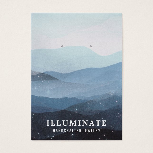 Tarjetas de visualización de las montañas azules (Frente)