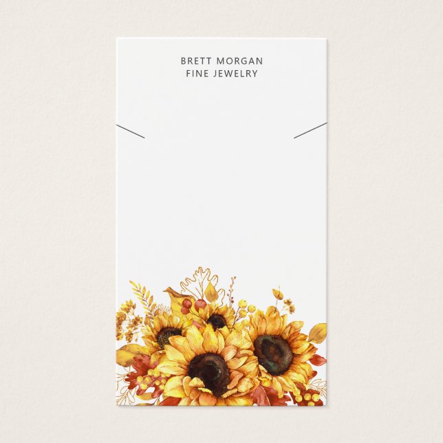 Tarjetas de visualización del collar de girasoles  (Frente)