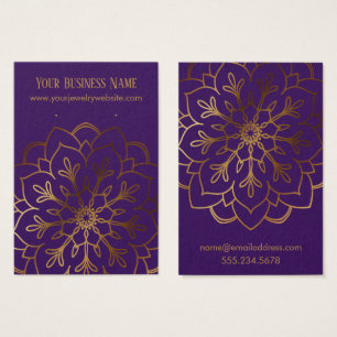 Tarjetas de visualización Gold Mandala y Purple Ea