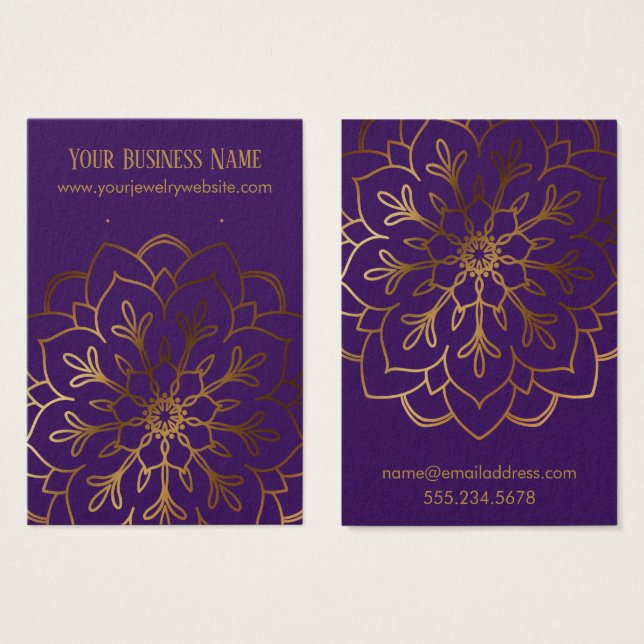 Tarjetas de visualización Gold Mandala y Purple Ea (Anverso y reverso)