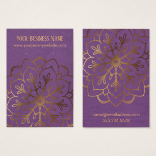 Tarjetas de visualización Gold Mandala y Purple Ea