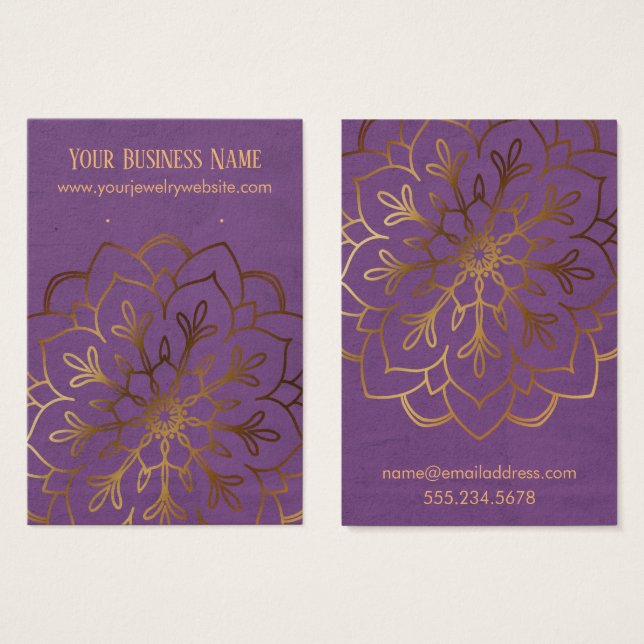 Tarjetas de visualización Gold Mandala y Purple Ea (Anverso y reverso)