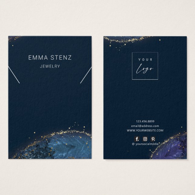 Tarjetas de visualización Lux Blue Gold (Anverso y reverso)