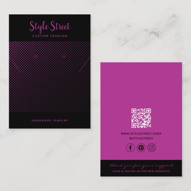 Tarjetas de visualización para joyas de código QR  (Anverso / Reverso)
