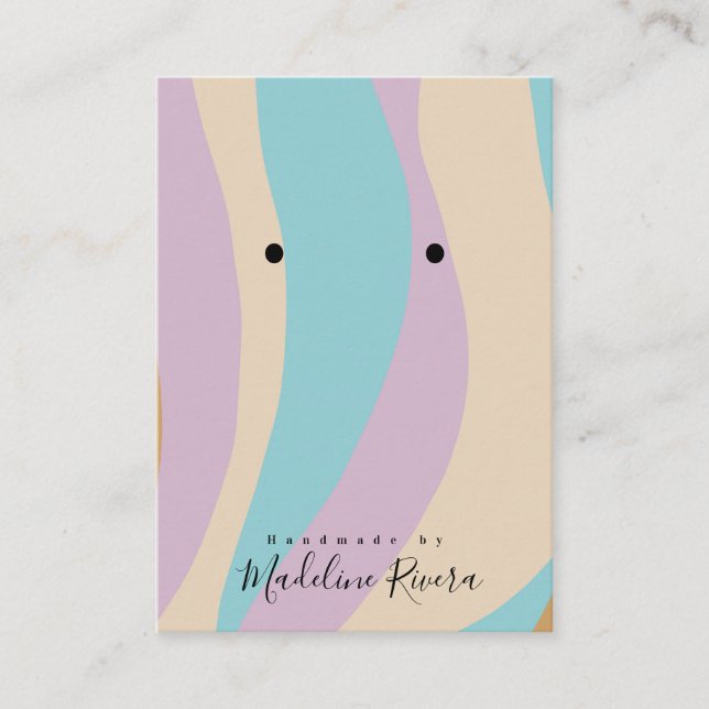 Tarjetas de visualización Retro Swirls Artisan Ear (Anverso)