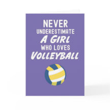 Tarjetas de voleibol rosadas para equipo de chicas