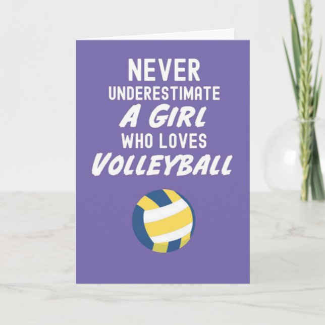 Tarjetas de voleibol rosadas para equipo de chicas (Anverso)