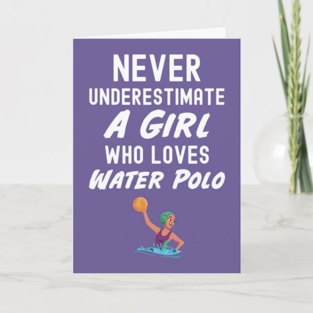 Tarjetas de Waterpolo Rosadas Para Chicas (Anverso)