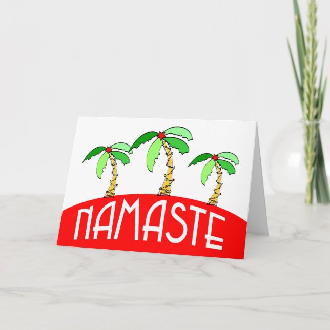 Tarjetas de yoga para Navidades tropicales (Anverso)