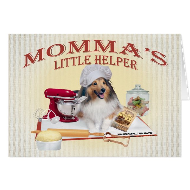 Tarjetas del ayudante de Sheltie Momma (Anverso (Horizontal))