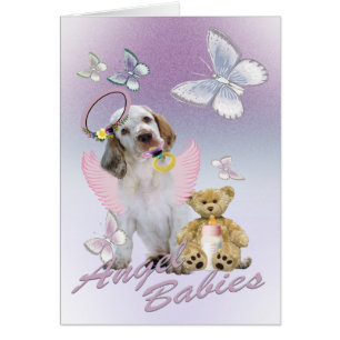 Tarjetas del bebé del ángel del perro de aguas de