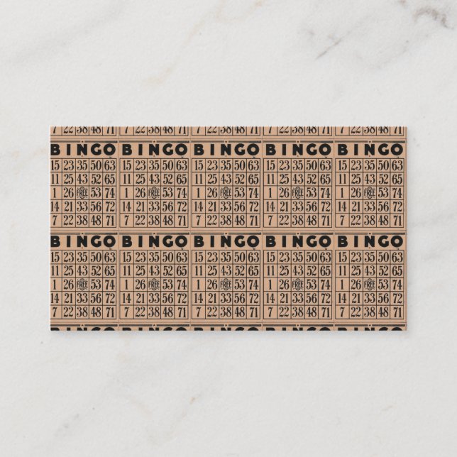 tarjetas del bingo del vintage (Anverso)