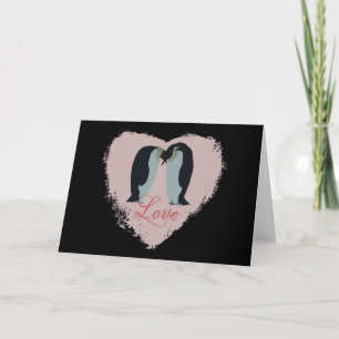 Tarjetas del corazón del amor del pingüino