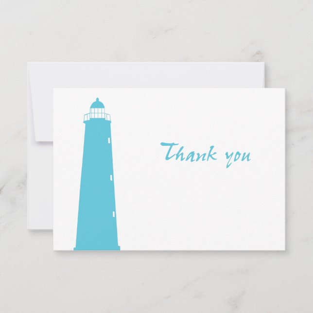 Tarjetas del de agradecimiento del boda del faro (Anverso)