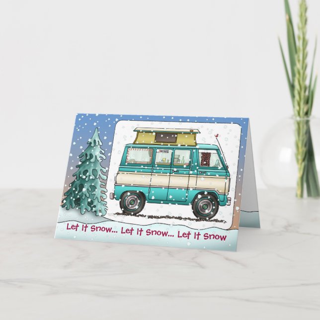 Tarjetas del día de fiesta de Tpo Van RV Camper (Anverso)